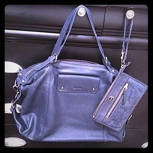 Large learher bag with wallet